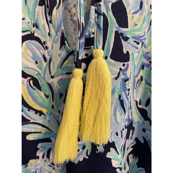 Lilly Pulitzer Women's Margot Dress High Tide Navy Scuba Tassel Sundress Sm NWOT - Picture 9 of 13